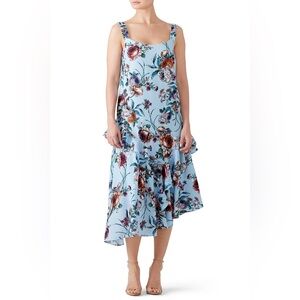 Nwot Cooper st botanical floral asymmetrical‎ Blue Dress